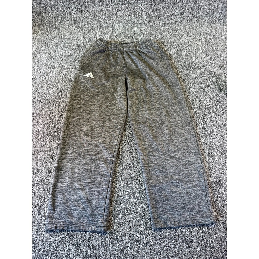 Adidas Climawarm Sweatpants Mens Small Heather Gray Logo Fleece Lined Athletic